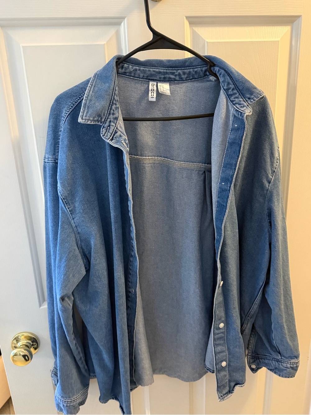 H&M women’s Blue Denim Button-Down Shirt- worn once, like new